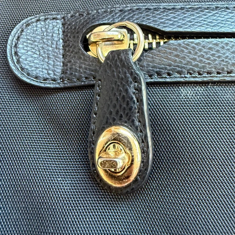Coach Black‎ Nylon Crossbody Bag Leather Trim Gold Hardware 36707 Messenger